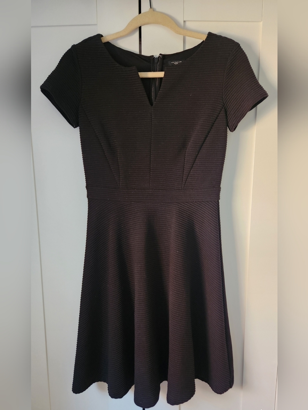 Ann Taylor Black Ribbed Dress